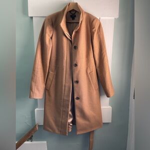 J.Crew Wool Blend Knee Length Coat Size 4 Camel